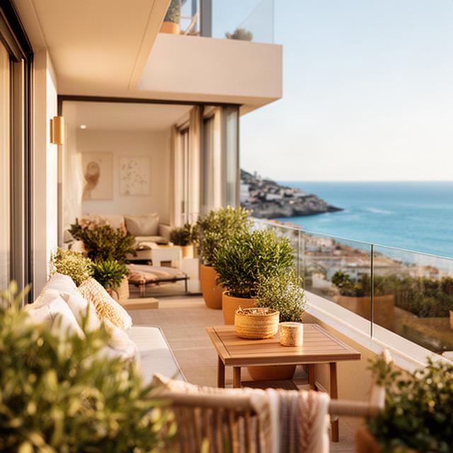 Terraza luminosa de una vivienda turística cerca del mar en Lloret de Mar